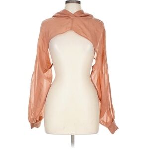 adidas Peach Sheer Cropped Hoodie
